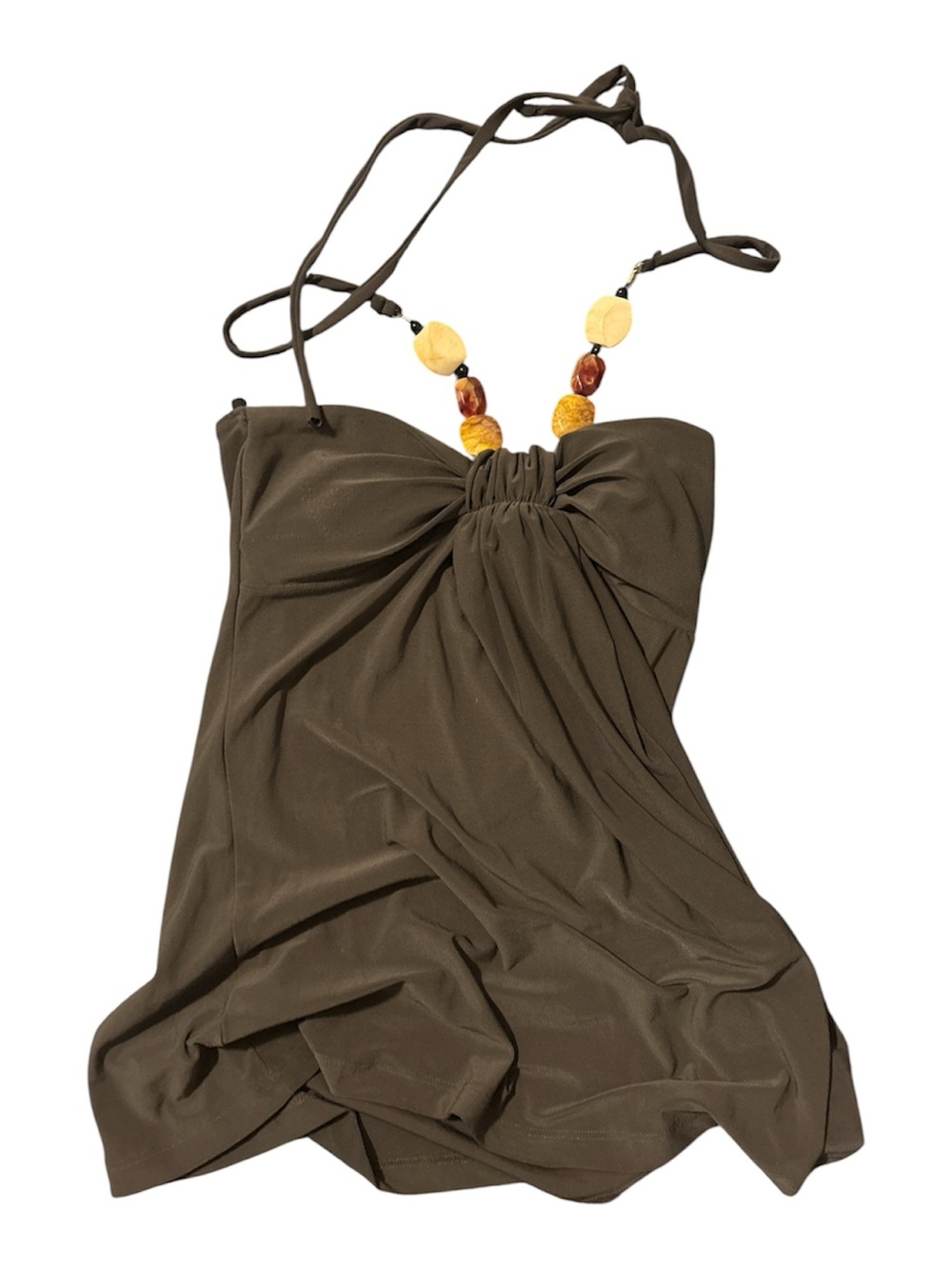 Olive Green Beaded Halter top